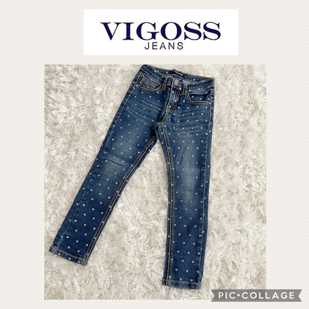 Vigoss girls silver hearts skinny jeans